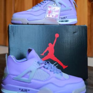 Lavender Purple Retro 4-Style Sneakers with Visible Air Cushion